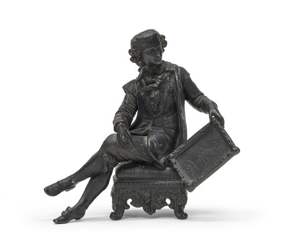 SCULTURA DI PITTORE IN BRONZO