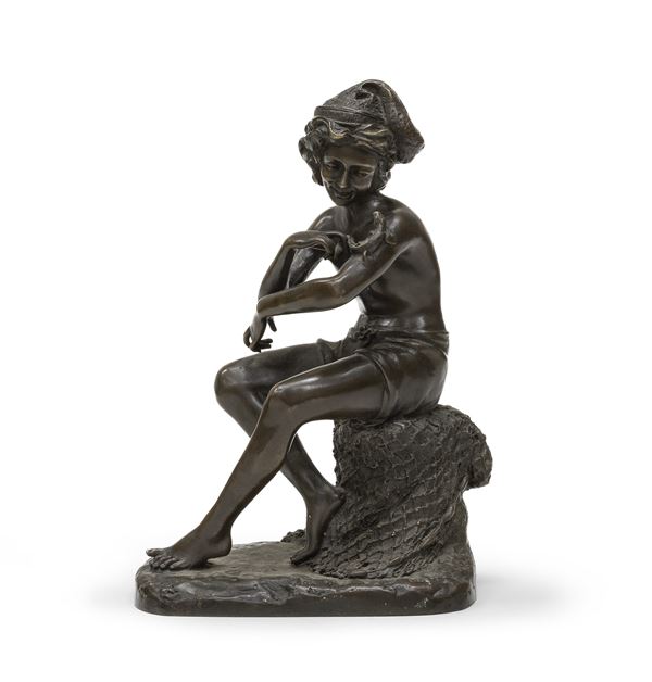 BRONZO PESCATORELLO F.TO JEAN BAPTISTE CARPEAUX