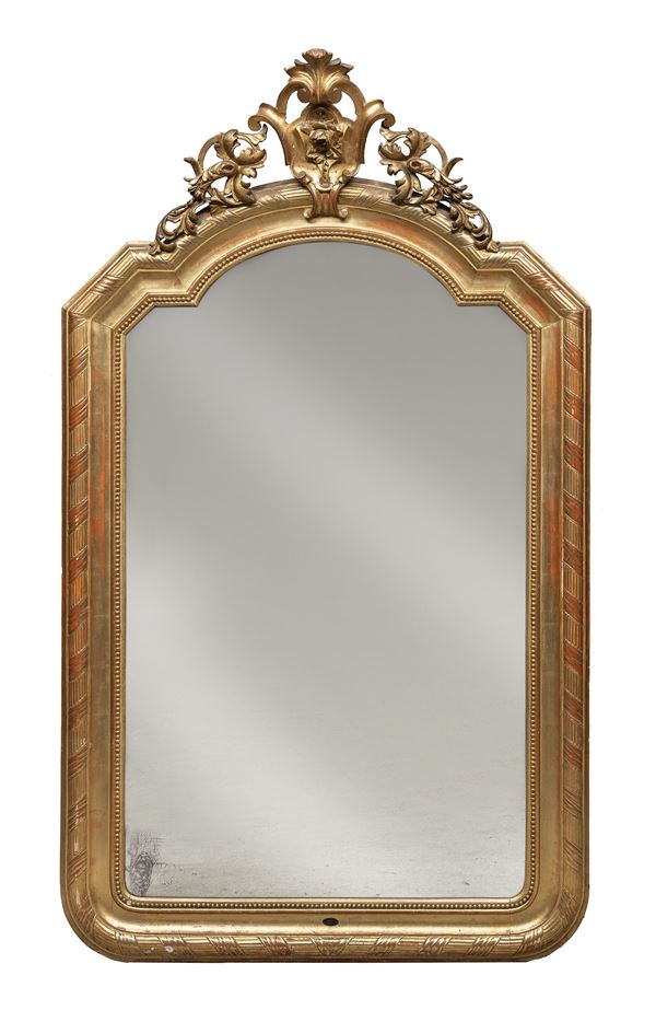 SPECCHIERA IN LEGNO DORATO, XIX SECOLO