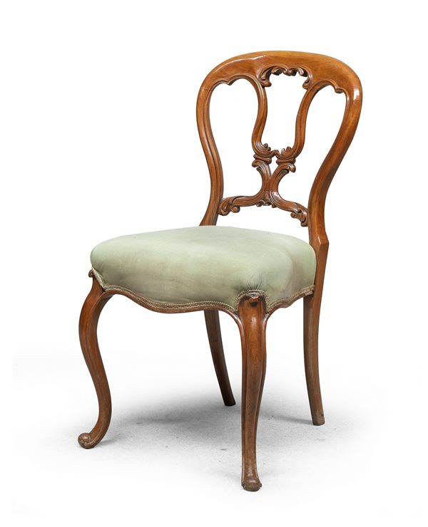 SEDIA IN MOGANO CHIARO, INGHILTERRA FINE XIX SECOLO