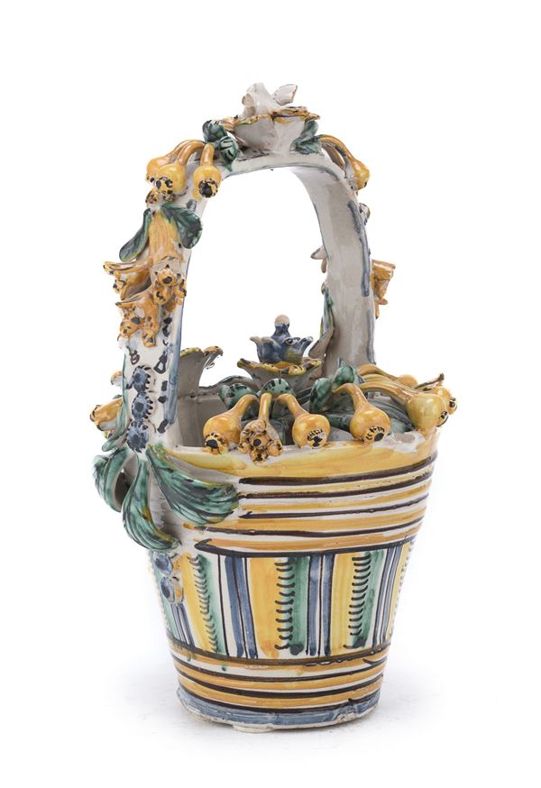CESTINO IN MAIOLICA, ARIANO IRPINO
