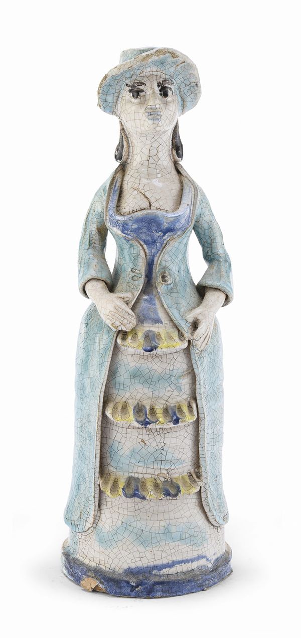 BOTTIGLIA IN MAIOLICA, SICILIA FINE XIX SECOLO