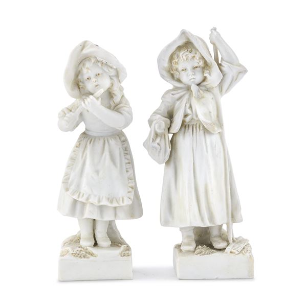 COPPIA DI MIGNONETTES IN BISCUIT, GINORI