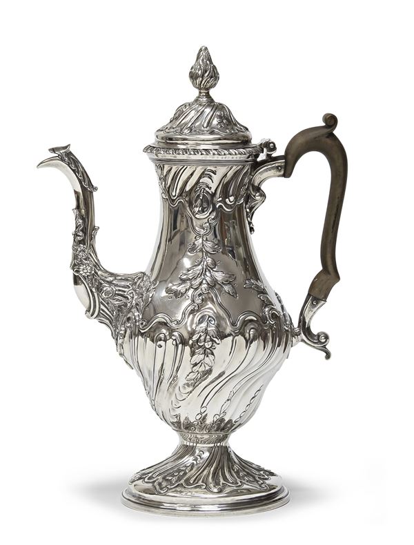 CAFFETTIERA IN ARGENTO, PUNZONE LONDRA 1769
