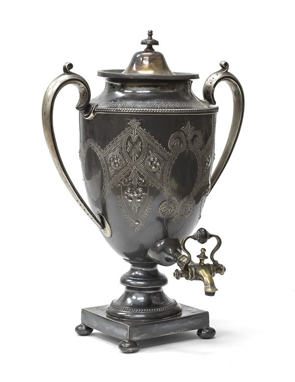 SAMOVAR IN PELTRO, INGHILTERRA FINE XIX SECOLO