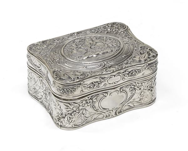 SCATOLA PORTA GIOIE IN ARGENTO, PUNZONE GERMANIA 1880