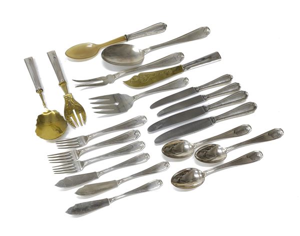 SERVIZIO DI POSATE COMPOSITO IN ARGENTO, BOLOGNA 1944/1968