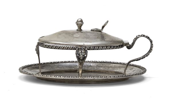 FUSTO DI FORMAGGERA IN ARGENTO, ITALIA ANNI '50
