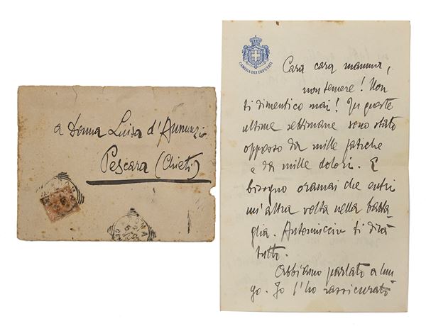 LETTERA AUTOGRAFA DI GABRIELLE D'ANNUNZIO, 1900