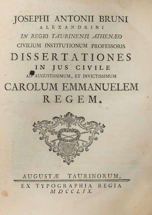 VOLUME DISSERTAZIONI SETTECENTO