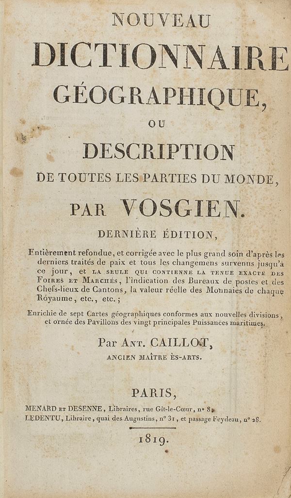 VOLUME DIZIONARIO GEOGRAFICO