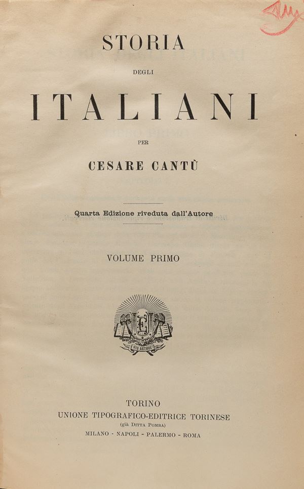 OTTO VOLUMI STORIA DEGLI ITALIANI DI CESARE CANTÙ