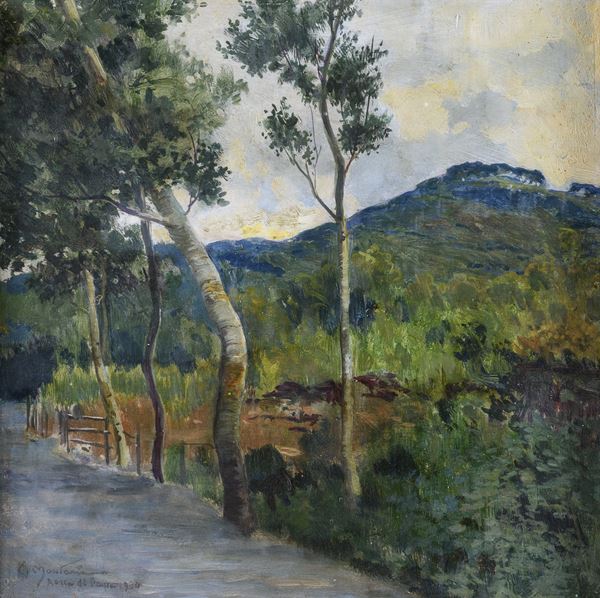 DIPINTO PAESAGGIO DI CARLO MONTANI, 1934