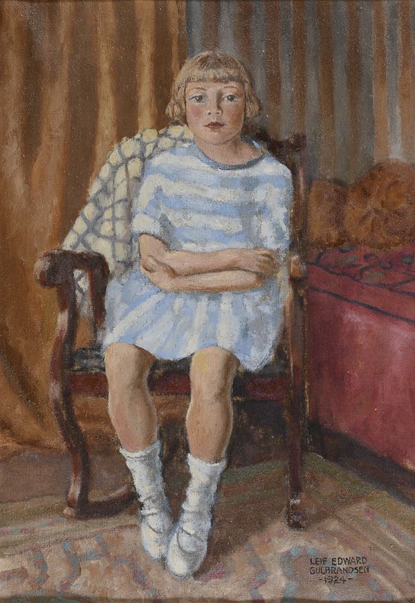 DIPINTO BAMBINA DI LEIF EDWARD GULBRANDSEN, 1924