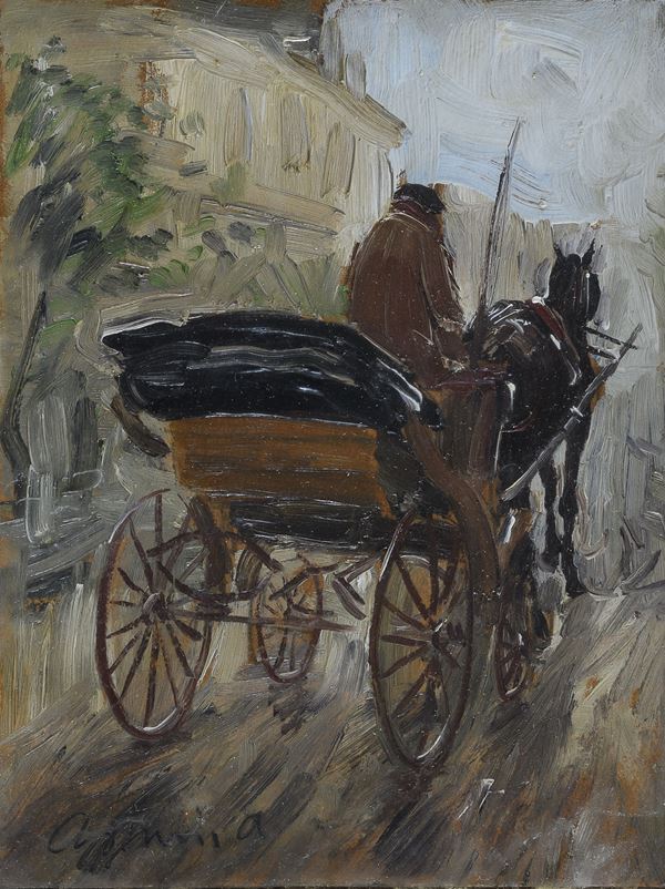 DIPINTO CARROZZELLA DI ANTONIO ASTURI