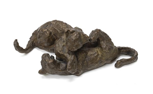 SCULTURA IN BRONZO CUCCIOLI
