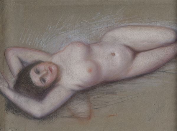 PASTELLO NUDO DI DONNA