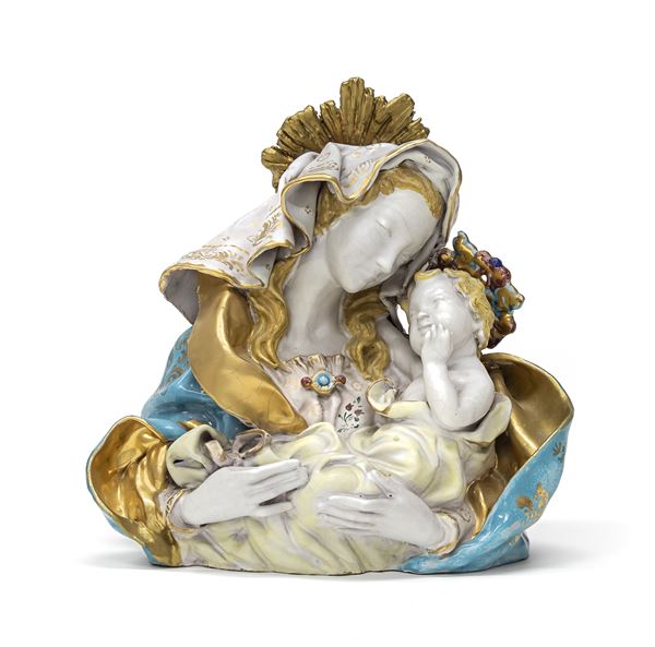 CERAMICA MADONNA CON BAMBINO DI EUGENIO PATTARINO