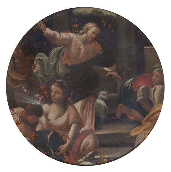 DIPINTO CACCIATA DEI MERCANTI DAL TEMPIO