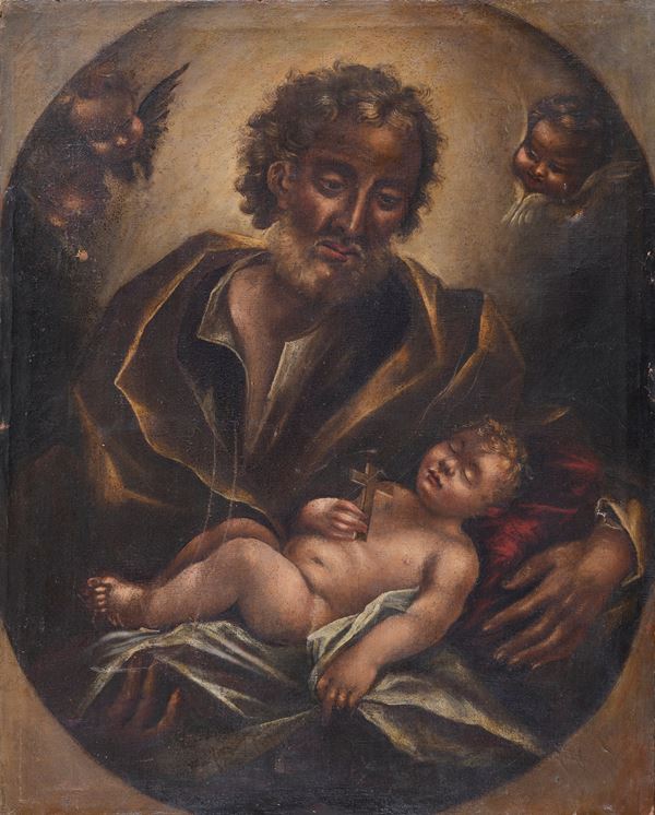 SAN GIUSEPPE E IL BAMBINO DI PITTORE ITALIA SETTENTRIONALE