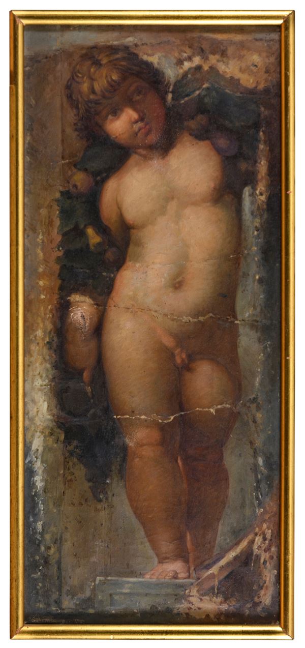 DIPINTO PUTTO DELL'AUTUNNO, DA AFFRESCO