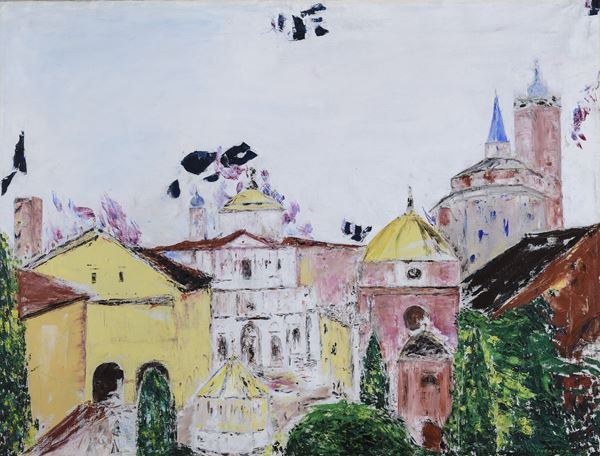 DIPINTO VEDUTA DI CITTÁ, 1959