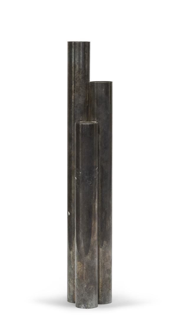 FIORIERA IN SILVERPLATED, STILE GIO' PONTI, ANNI '60