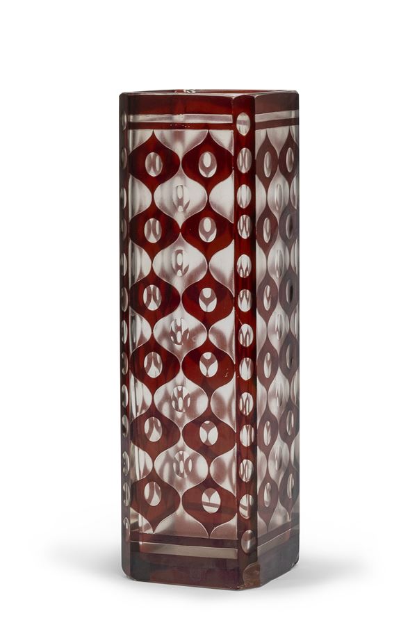 VASO IN CRISTALLO TAGLIATO, FINE XX SECOLO