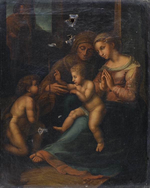 DIPINTO SACRA FAMIGLIA DA RAFFAELLO