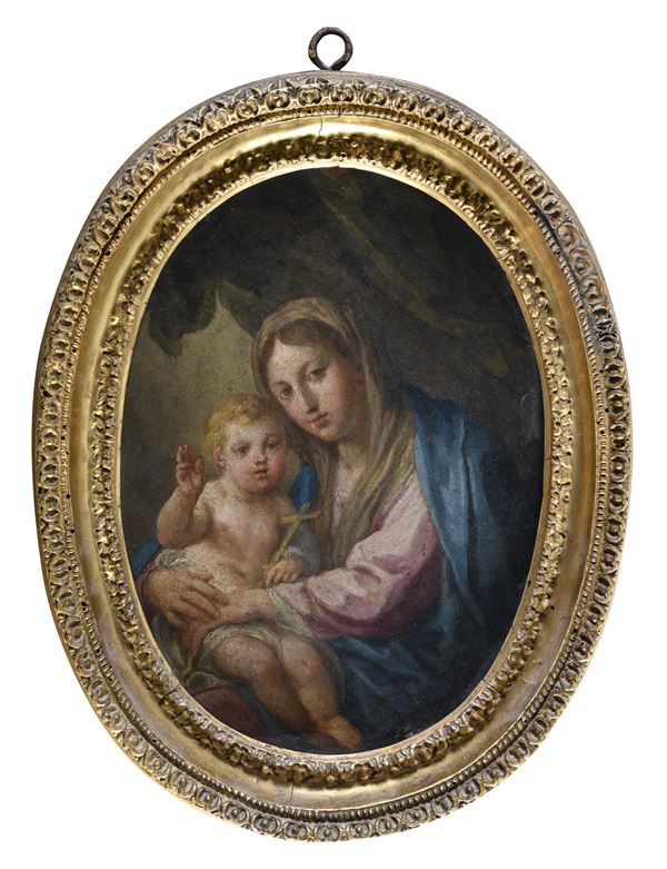 DIPINTO MADONNA CON BAMBINO DI SEBASTIANO CONCA