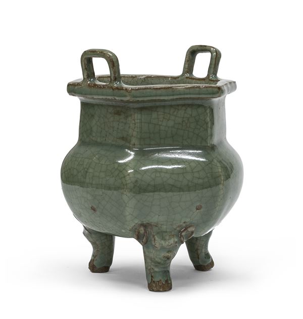 VASO IN CERAMICA CELADON, CINA XX SECOLO