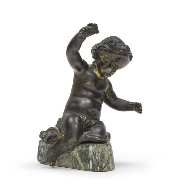 SCULTURA DI PUTTO IN BRONZO, XIX SECOLO