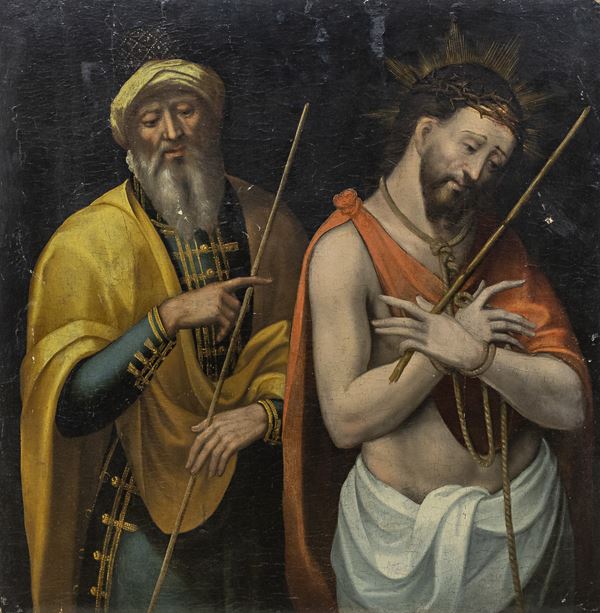 DIPINTO ECCE HOMO DI PITTORE FIAMMINGO DEL SEICENTO