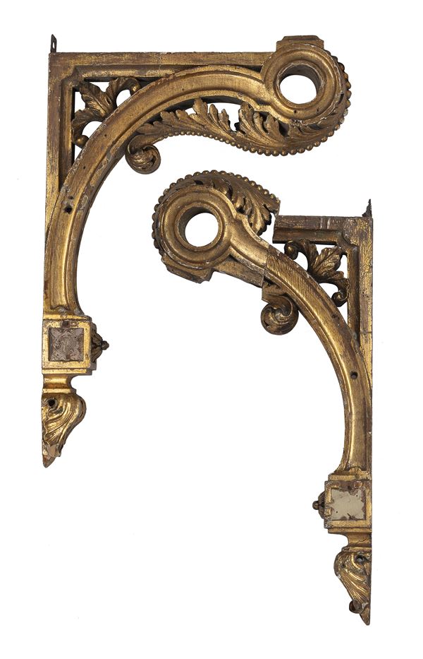 COPPIA DI APPLIQUES IN BRONZO DORATO, XIX SECOLO
