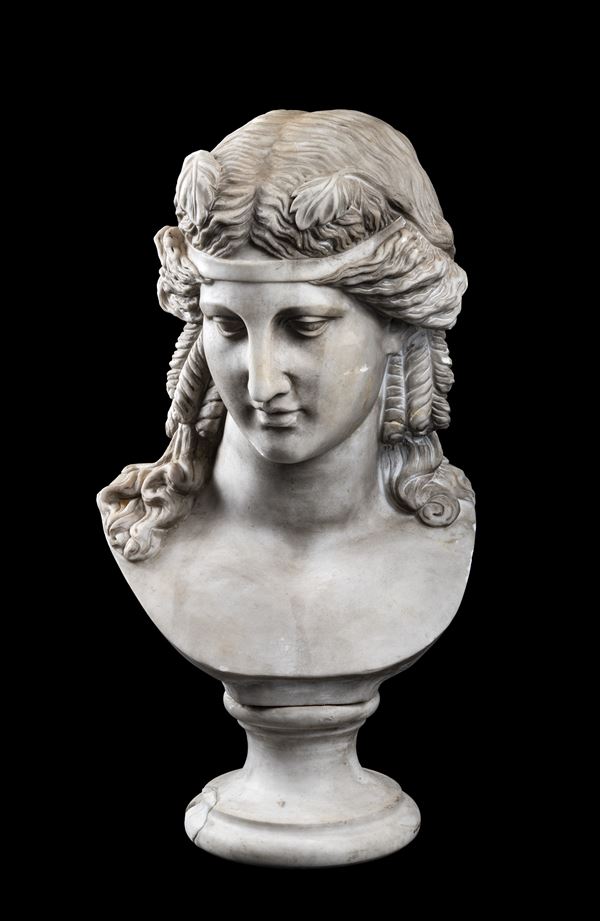 BUSTO DI DIANA IN MARMO BIANCO STATUARIO