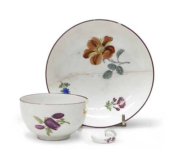 TAZZA E PIATTINO IN PORCELLANA, MEISSEN MARCOLINI