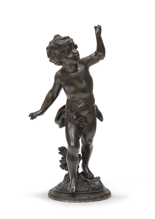 SCULTURA DI PUTTO IN BRONZO, XIX SECOLO  - Asta ASTA 280 SETTEMBRE 2024 ASTA DI DIPINTI E ARREDI ANTICHI - Casa d'Aste Babuino