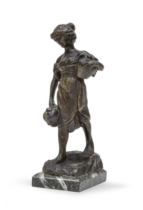 BRONZO ACQUAIOLA DI SCULTORE NAPOLETANO