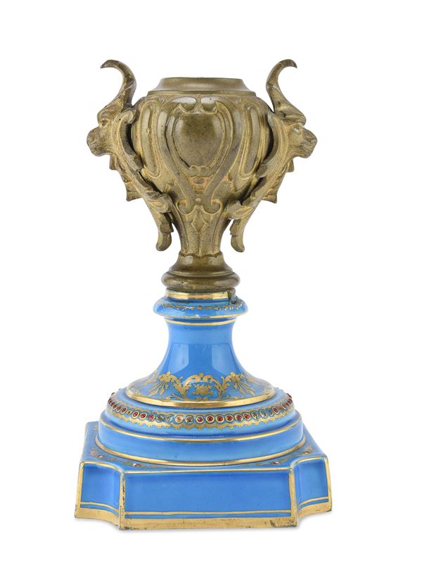 PICCOLO VASO IN BRONZO E PORCELLANA DI SEVRES