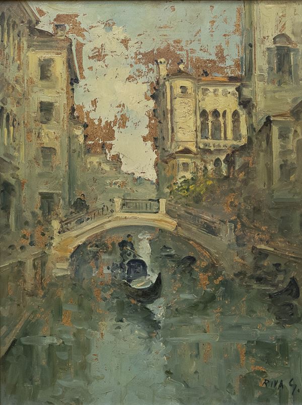 COPPIA DIPINTI VENEZIA DI GIOVANNI RIVA