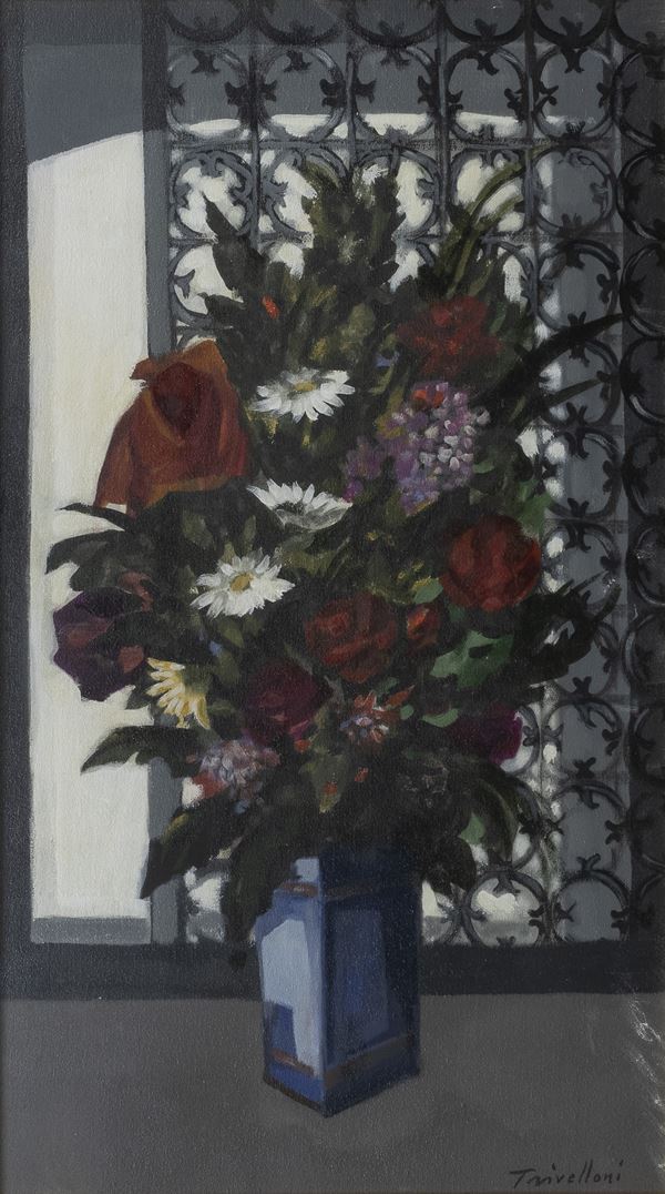 DIPINTO FIORI DI ROMOLO TRIVELLONI  - Asta ASTA 281 OTTOBRE 2024 ARTE MODERNA E CONTEMPORANEA - Casa d'Aste Babuino