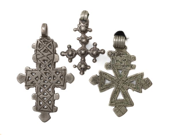 TRE CROCI COPTE IN ARGENTO, ETIOPIA