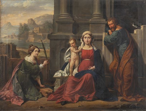 DIPINTO SACRA FAMIGLIA DA BENVENUTO TISI