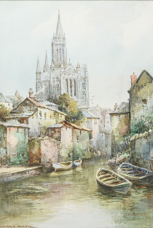 ACQUERELLO TRURO CATHEDRAL DI CYRIL HARDY  - Asta ASTA 282 OTTOBRE 2024 ASTA DI ARTE ANTICA E ASIATICA - Casa d'Aste Babuino