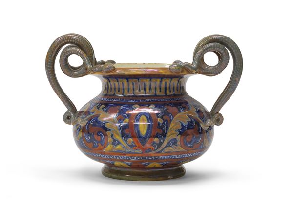 VASETTO IN MAIOLICA A LUSTRO, GUALDO TADINO