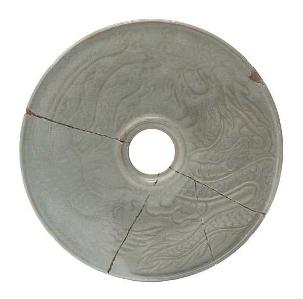 DISCO BI AD INVETRIATURA CELADON LONGQUAN, CINA XVII SECOLO