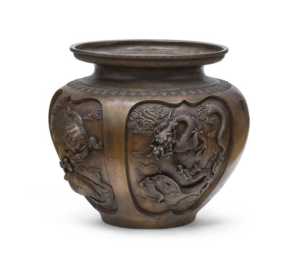 GRANDE VASO IN BRONZO, GIAPPONE FINE XIX-INIZI XX SECOLO