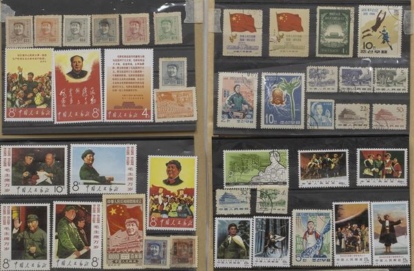 DUE PICCOLE RACCOLTE DI FRANCOBOLLI, CINA XX SECOLO