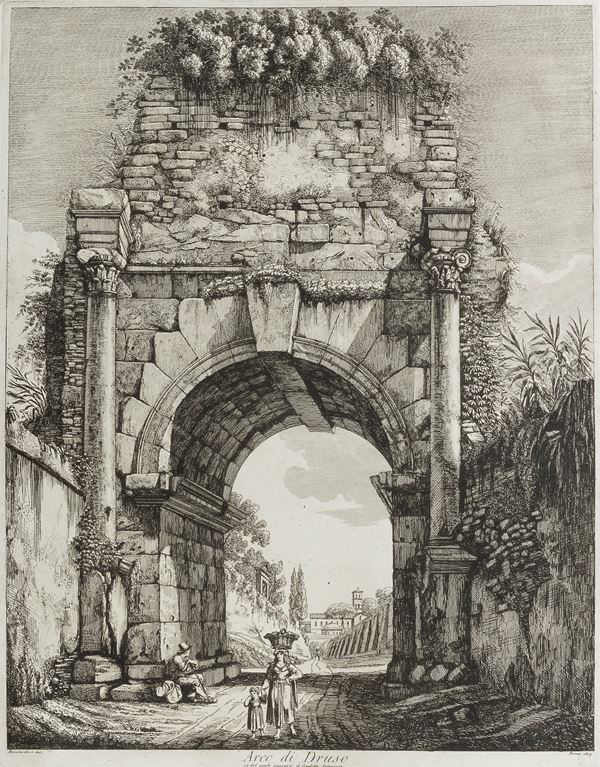 LUIGI ROSSINI ACQUAFORTE ARCO DI DRUSO