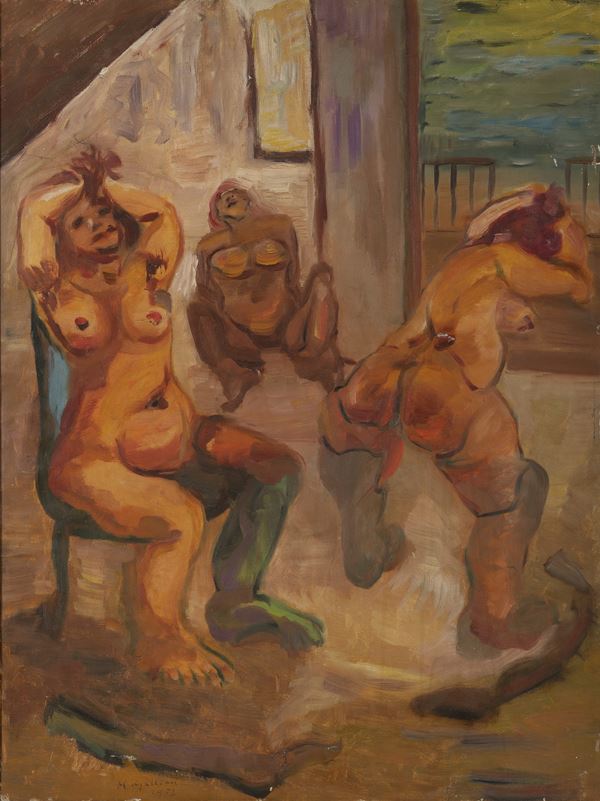 DIPINTO SULLA SPIAGGIA DI MARCELLO GALLIAN, 1952